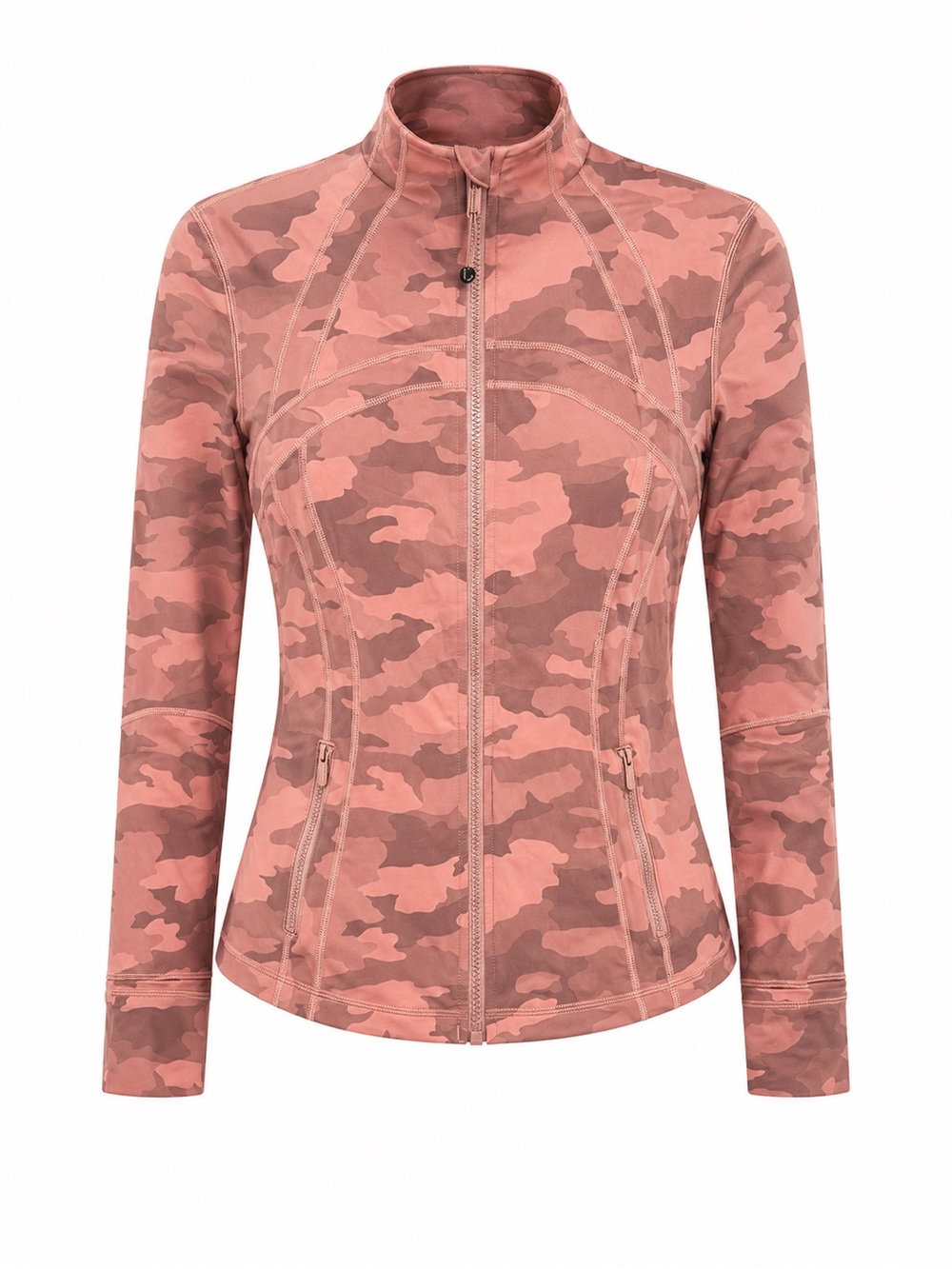 Lululemon Define Jacket Pink Camo Full Zip Thumbholes NWOT